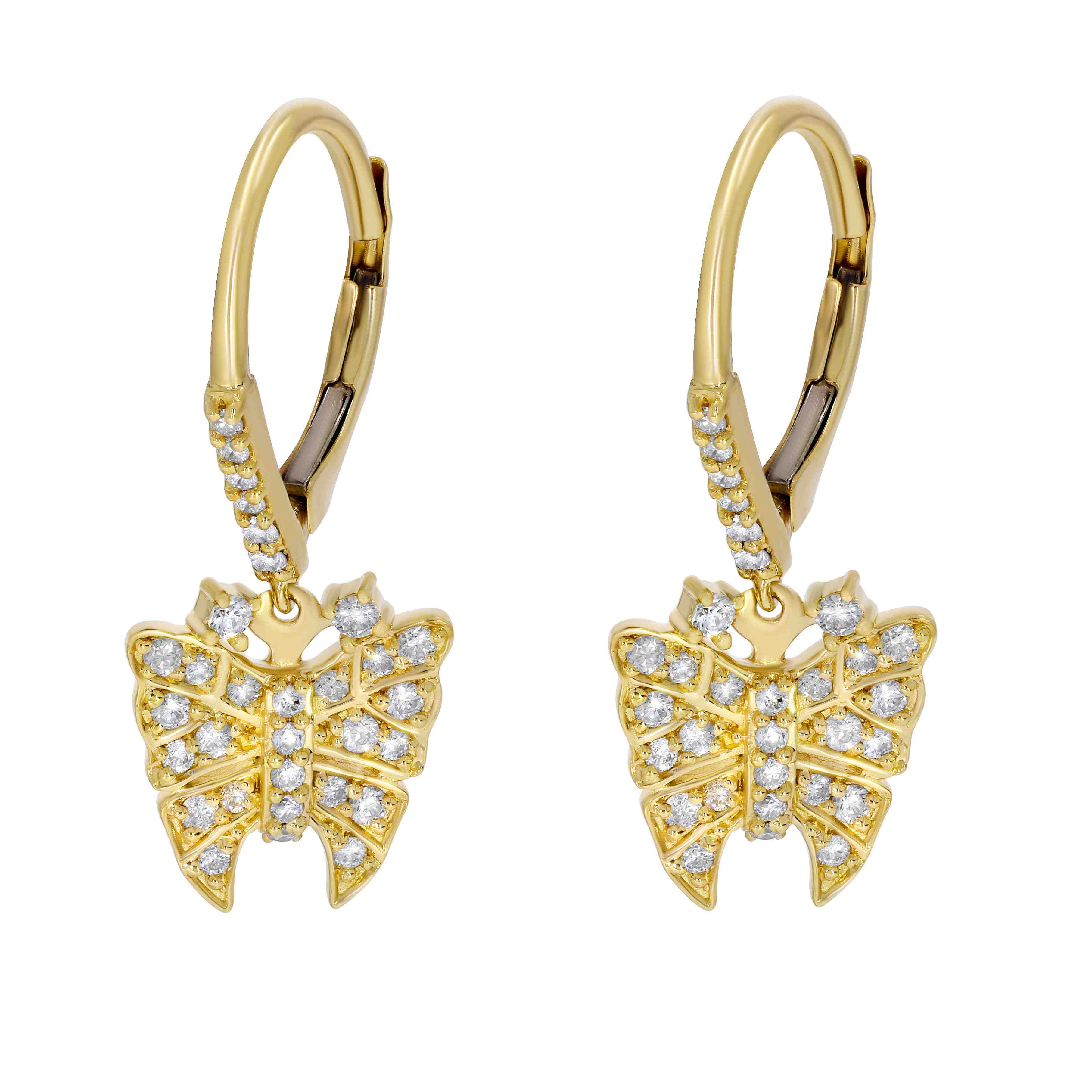 Bow Shaped Dangle Drop Huggie Hoop Earrings ER21020A